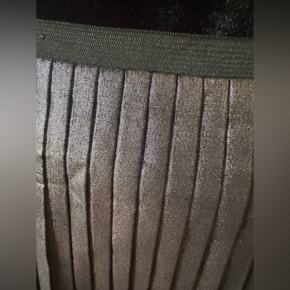 Elegant Silver Pleated Skirt - Picture 3 of 6